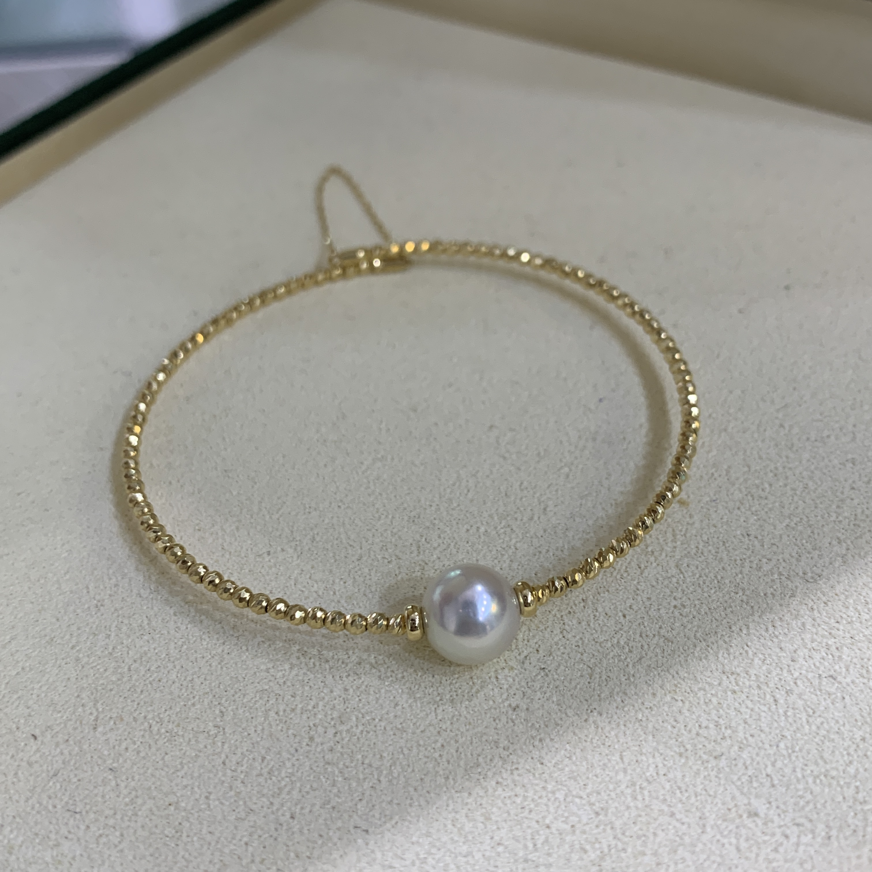 七分「清奢」8.5-9mm海水akoya 爆闪手镯 简单大气 定制款小众轻奢～