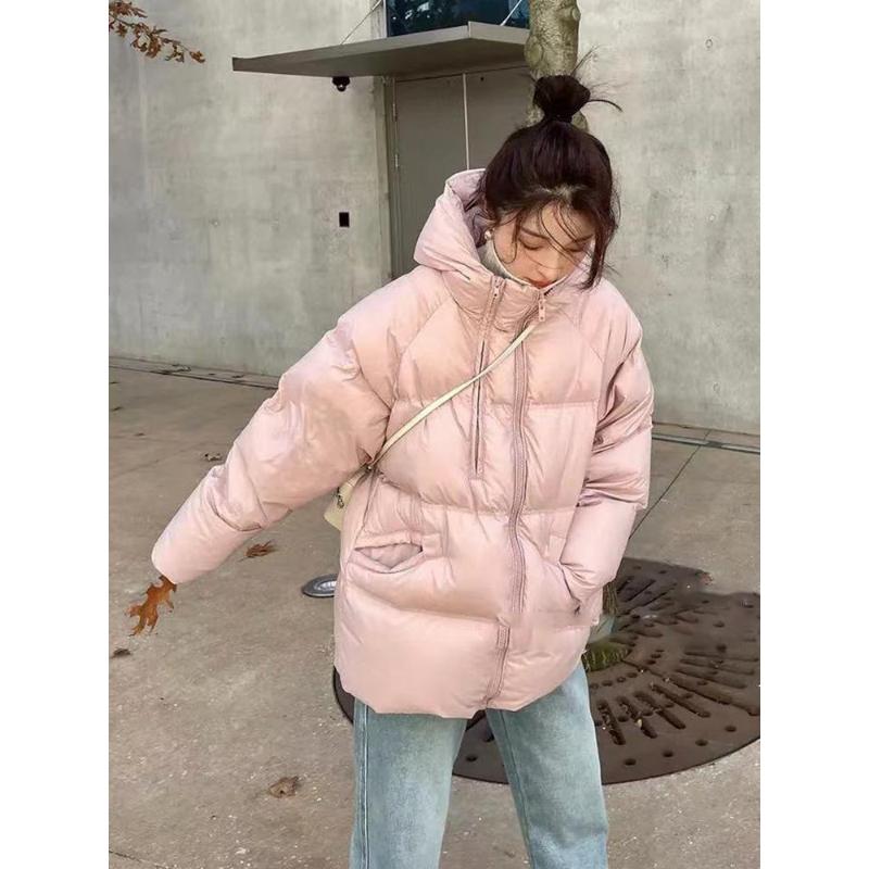 韩版百搭立领连帽羽绒服女冬季2023新款显瘦白鸭绒休闲厚保暖外套