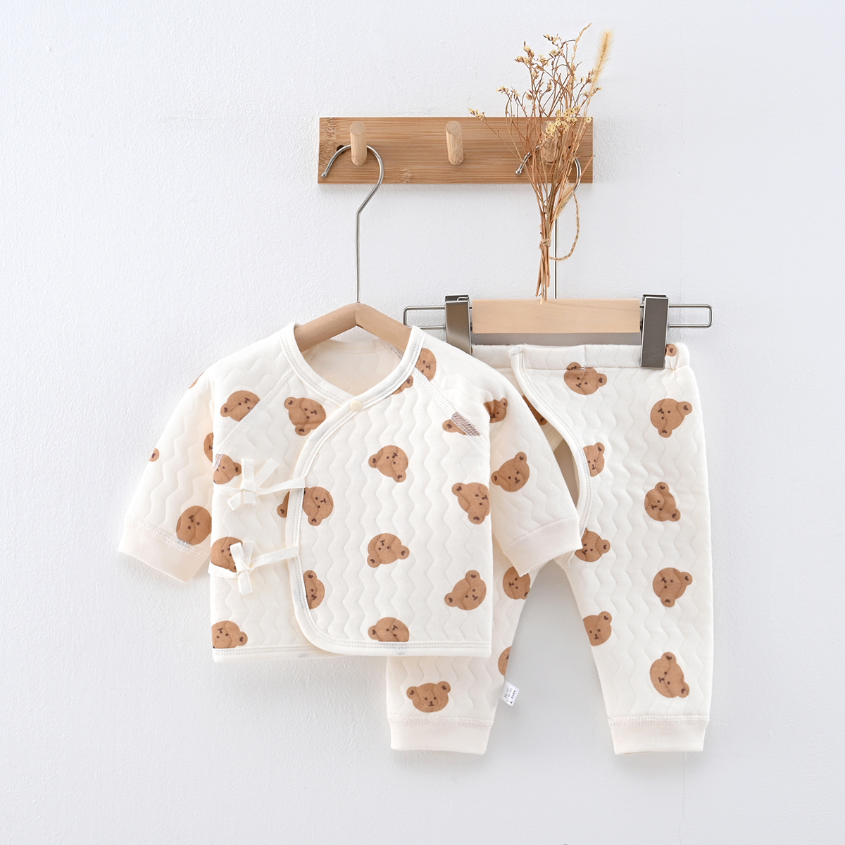 【拍2套送胎帽】秋冬宝宝套装0-6个月纯棉打底衣服A类婴儿内衣