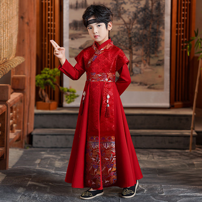 汉服男童国学服儿童古装公子少爷女童唐装中国风小学生演出服套装