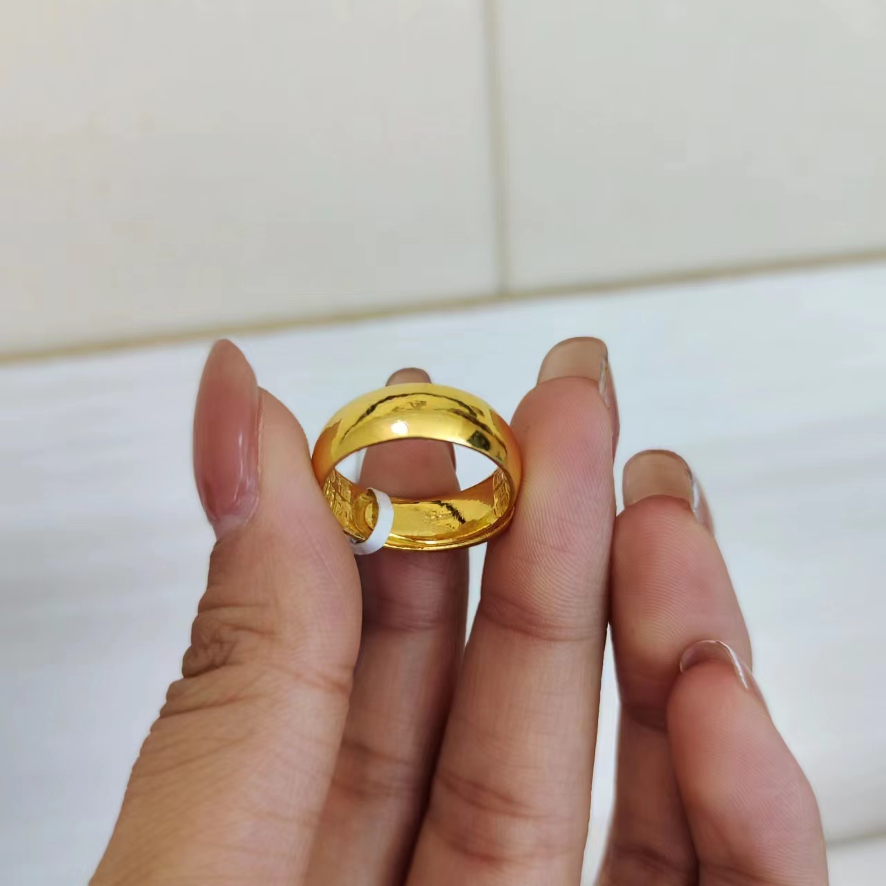 御典金翠缘特价足金光圈戒指7.85g 