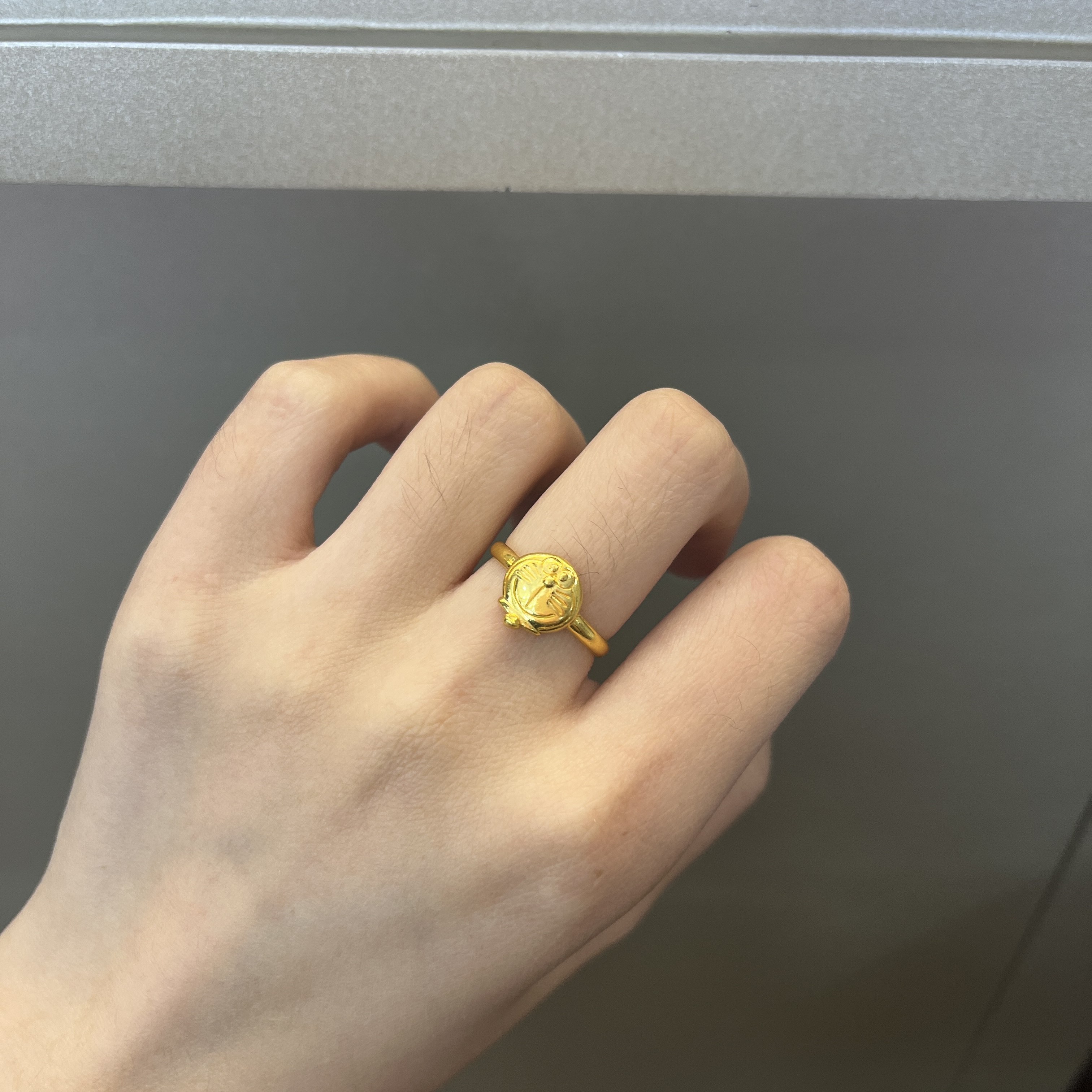 御典金翠缘福利款40特价足金哆啦A梦活口戒指4.47