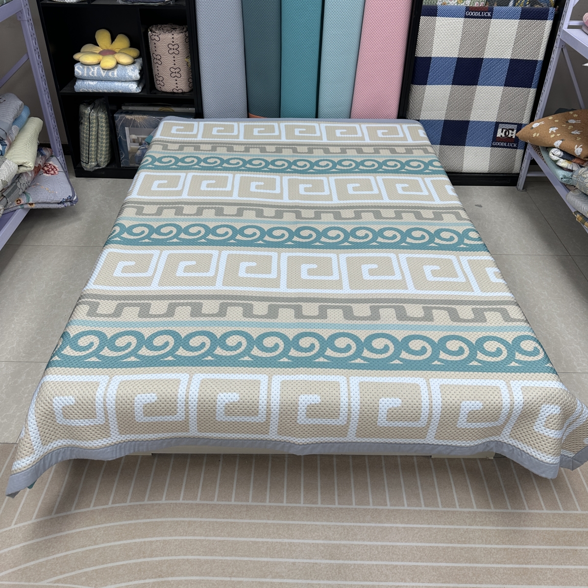 祥云200*230cm夏季冰丝软凉席加厚床盖加大软席子透气防滑可水洗