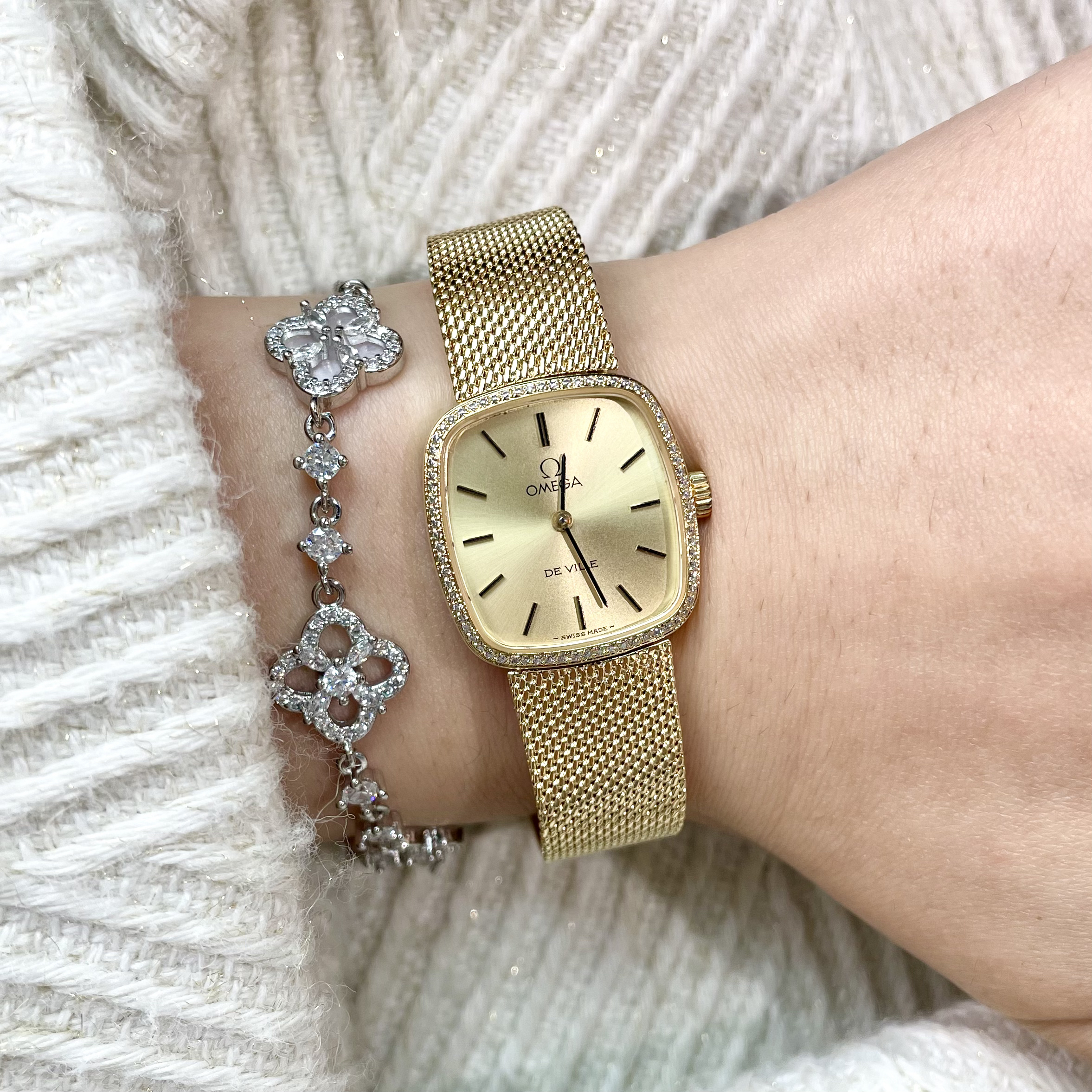 95新 Omega/欧米茄 蝶飞/手动机械/全原后钻/OM882