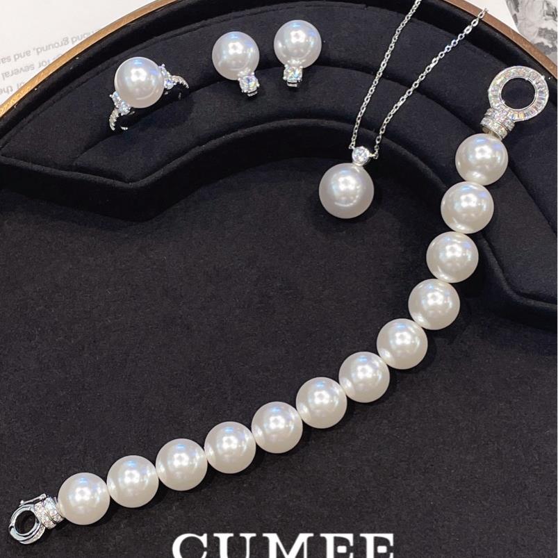 925银耳饰 简约日常款 极白圆润白色贝珠手链戒指耳钉吊坠.银镀金