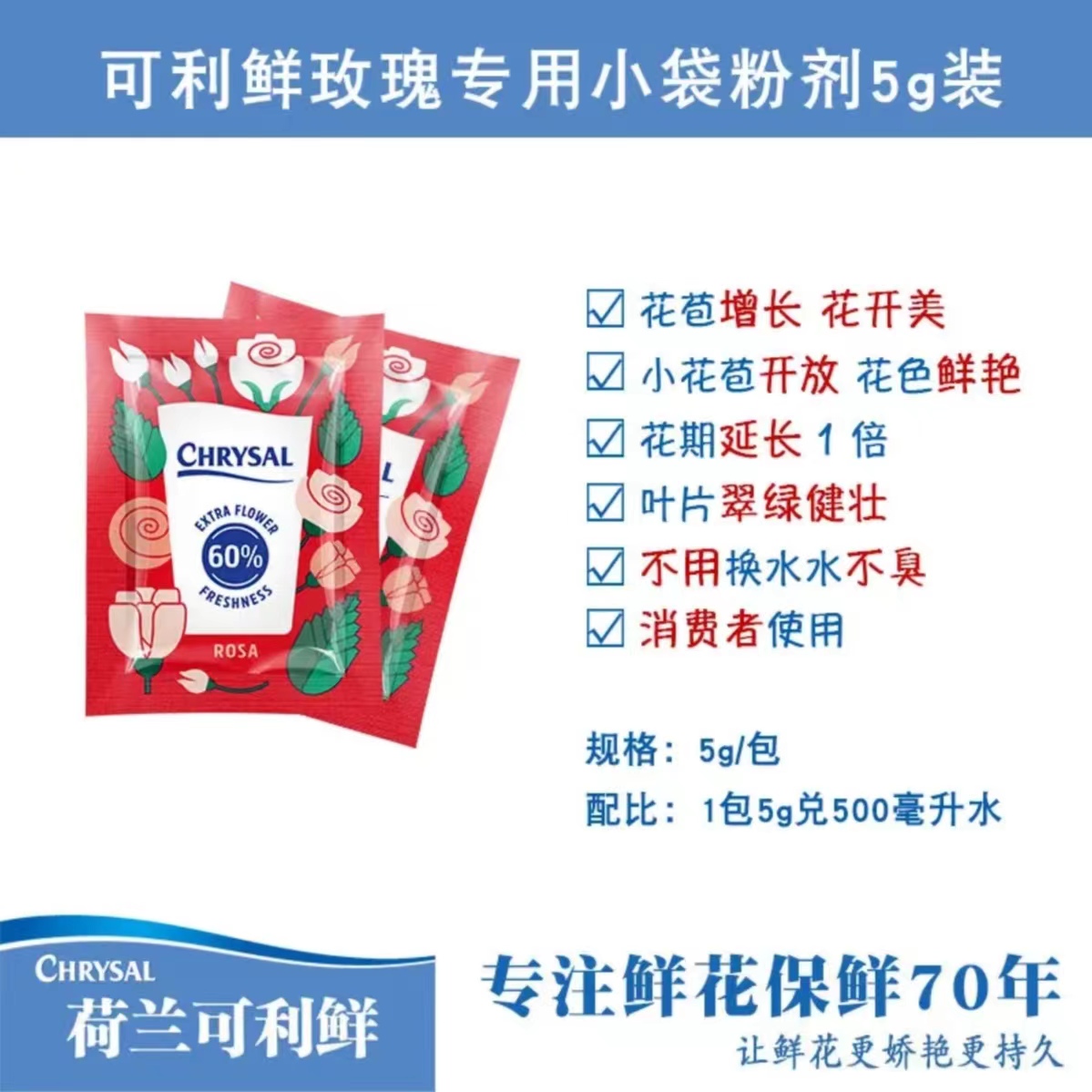 养花必备！荷兰可利鲜鲜花包邮20包（跟主花一起发，不参与快递凑单）