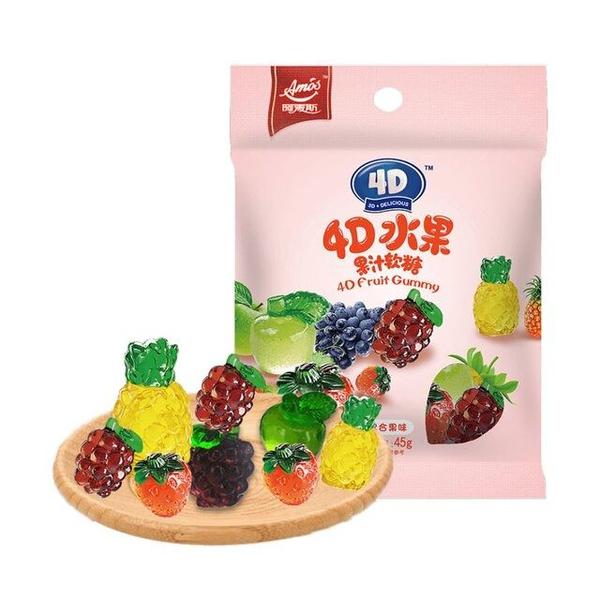 阿麦斯 4D水果果汁软糖 45g/袋