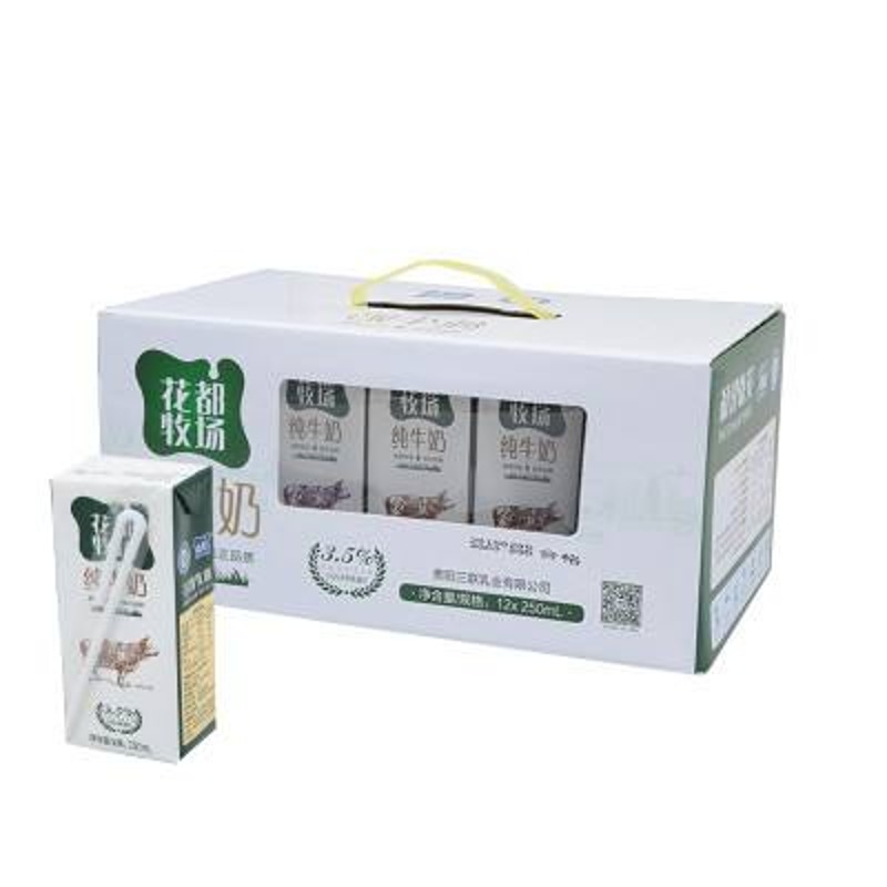 山花花都牧场纯牛奶250ml*12