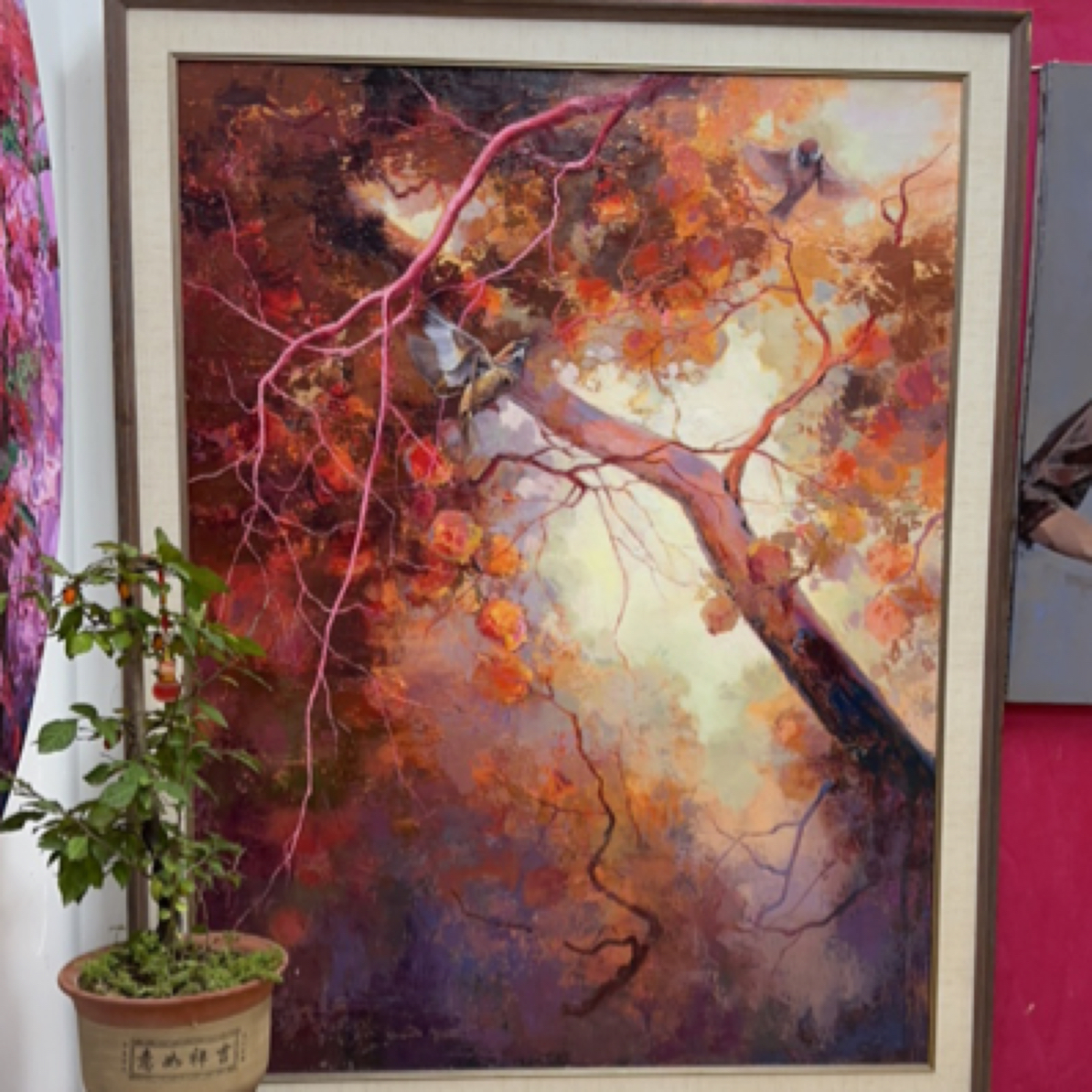 苏隆穆老师的原创手绘布面油画，《榴香》画面尺寸120+158厘米，包邮！