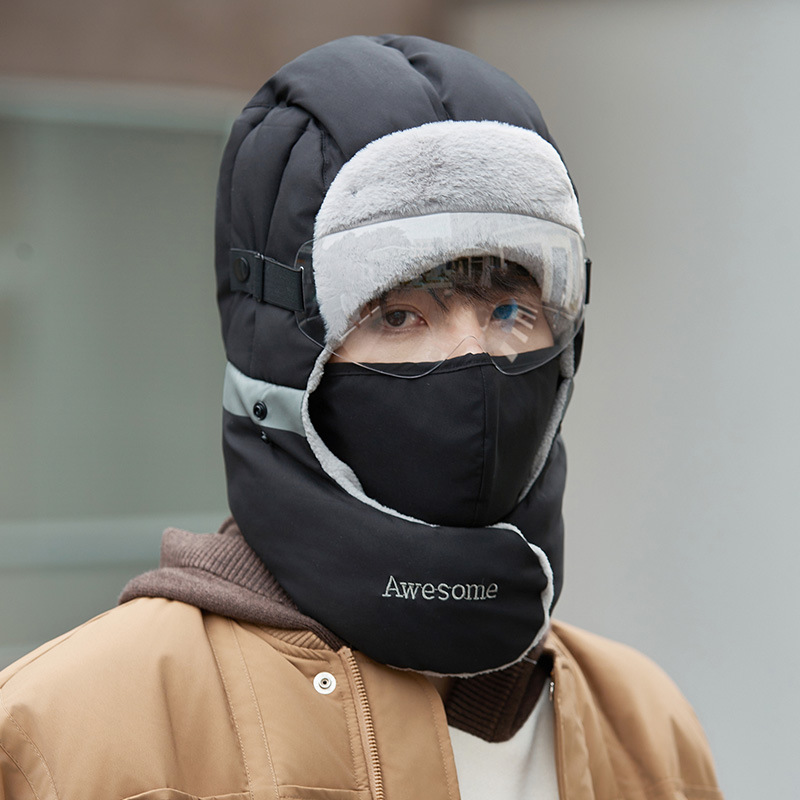 帽子男2024冬季新款棉骑行电动车加绒加厚防风护耳帽保暖雷锋帽女