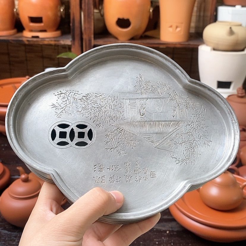 【闪购商品】朱泥菜*海棠锡壶承
