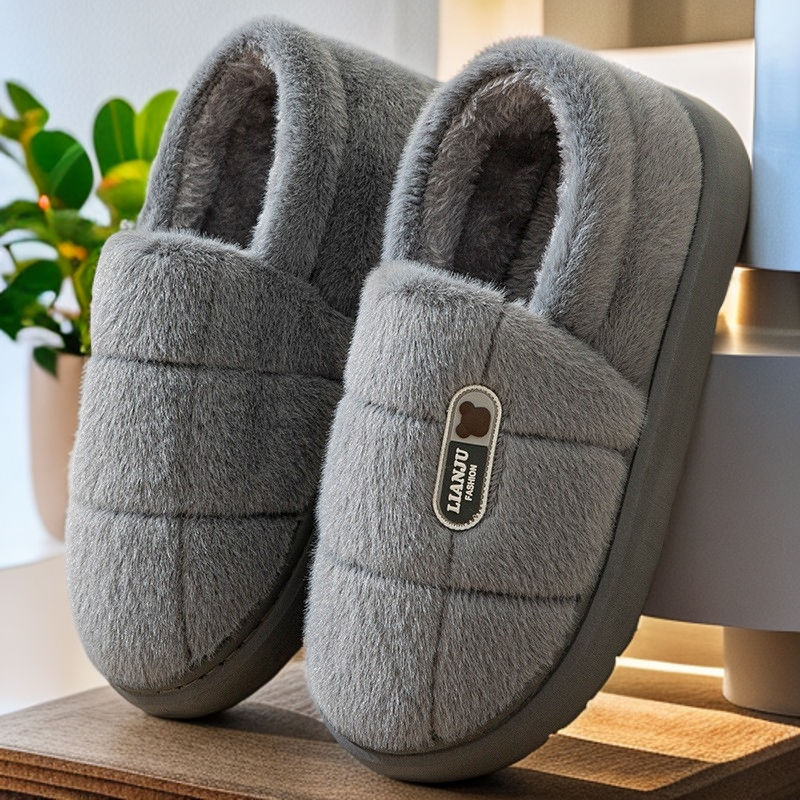 男士特大码包跟棉鞋加大号50居家棉拖鞋女保暖EVA厚底防滑拖鞋48