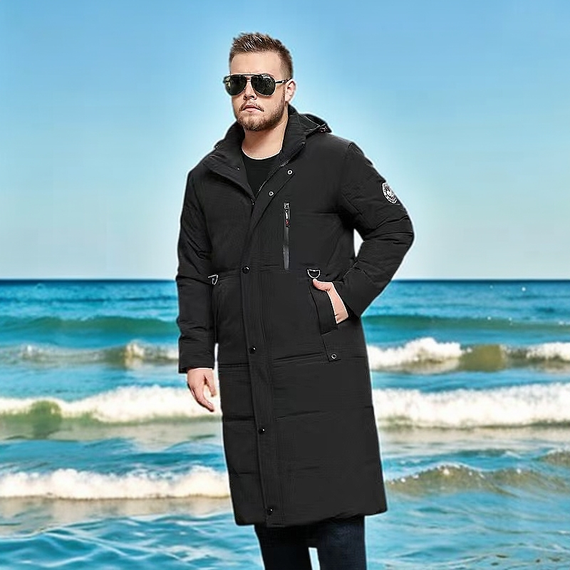 冬季防寒外套过膝长款特大码加厚棉服男加肥加大经典新款加厚胖子