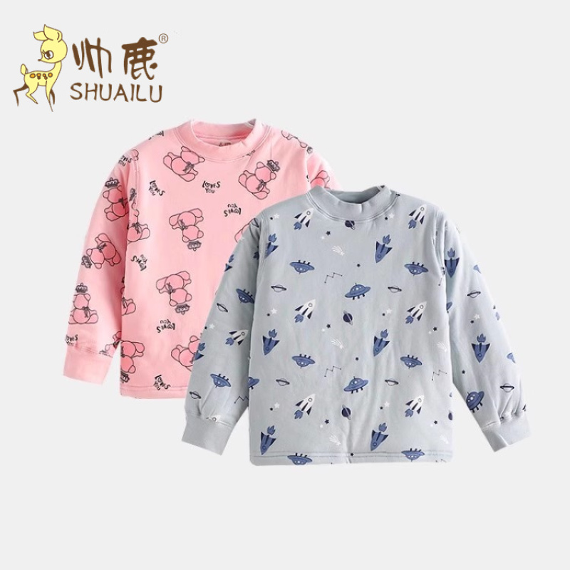 帅鹿薄棉衣冬季打底南极棉服内胆男童女童冬棉袄夹棉单件保暖上衣