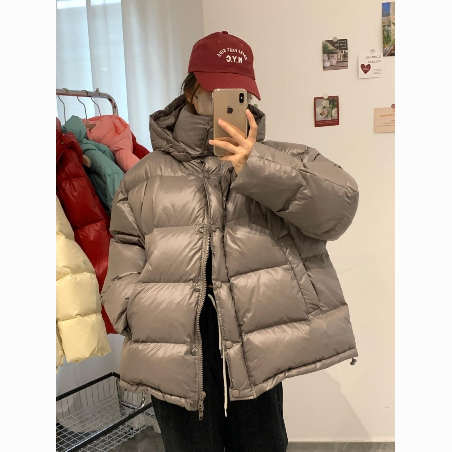 波司澄羽绒2023新款羽绒服女加厚短款面包服冬季爆款宽松加大外套