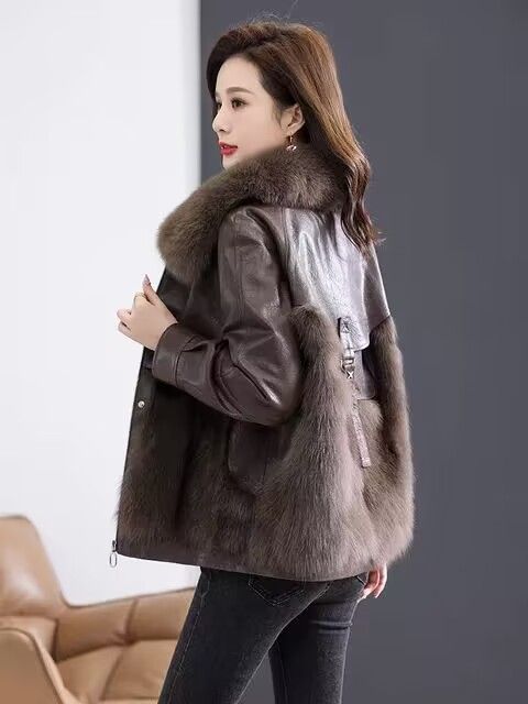 波司澄羽绒皮草羽绒服外套女年轻款新款真皮皮衣短款真狐狸毛皮毛