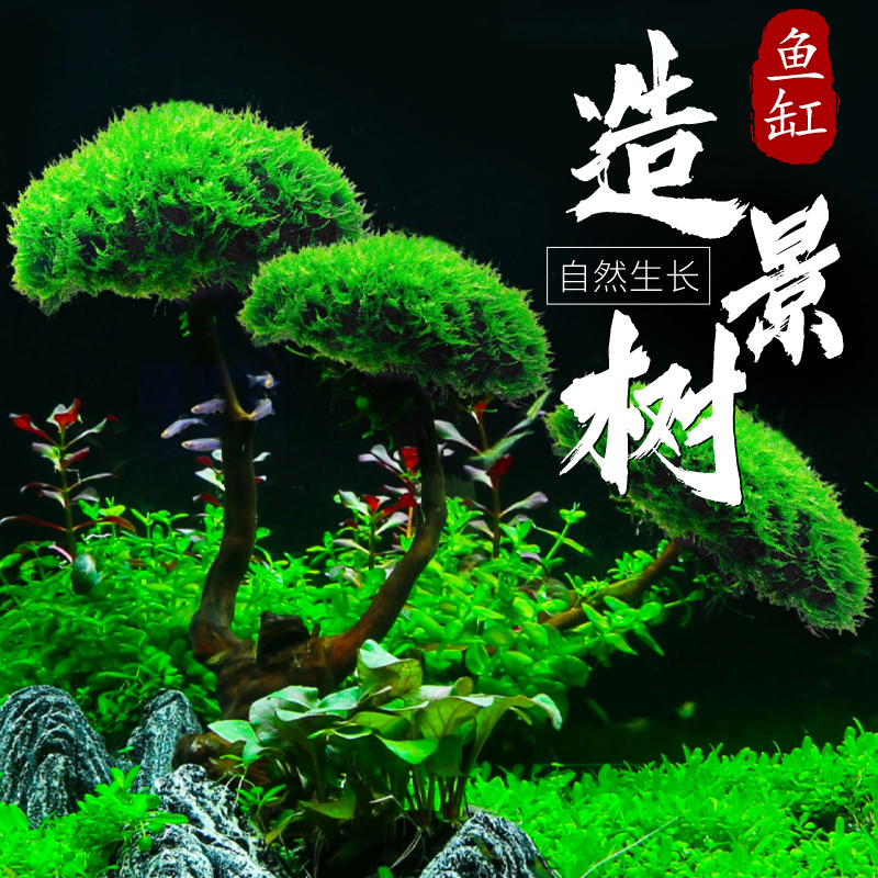 鱼缸造景树森林沉木莫斯树一木成景草缸水族懒人树小树林成品摆件