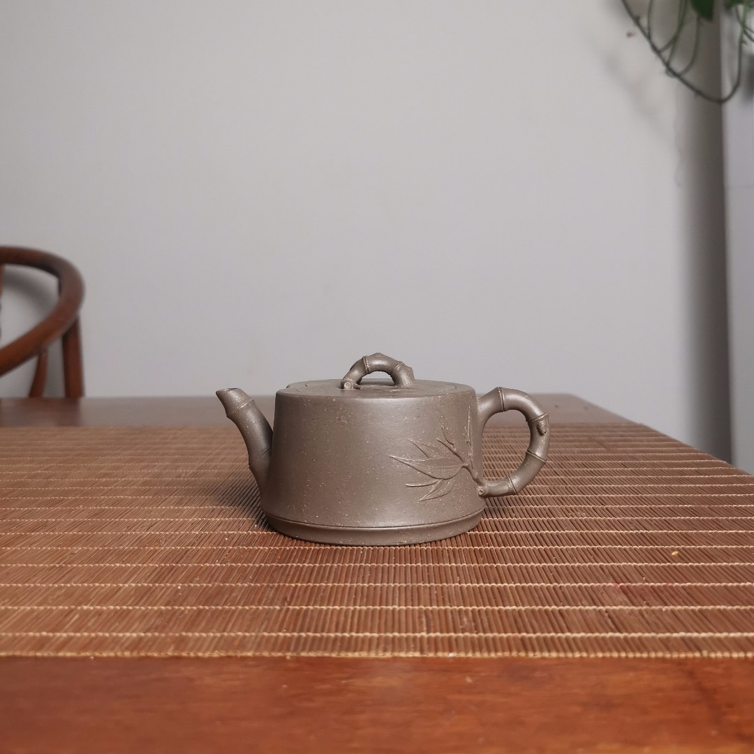 原矿青灰泥-竹段壶-
