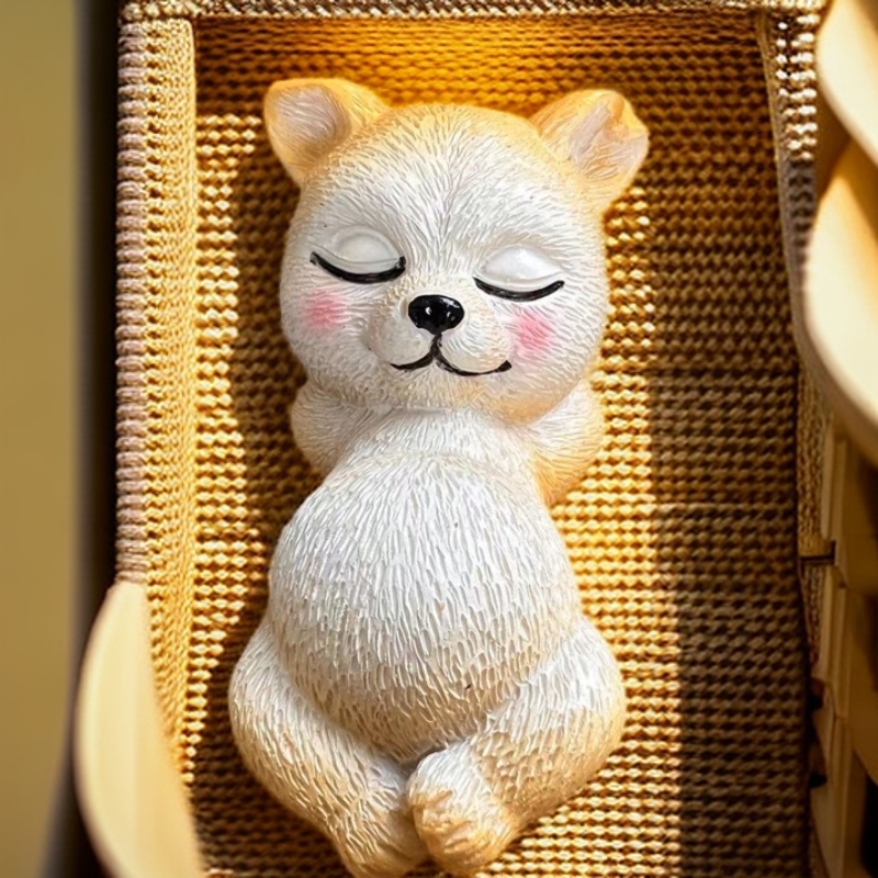 史克森可爱睡觉小狗创意树脂摆件室内花园阳台庭院装饰工艺品