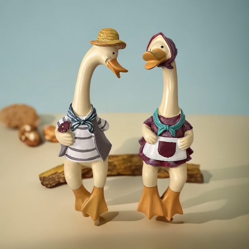 史克森创意乡村鸭子防水户外庭院花园水池边摆件装饰工艺品