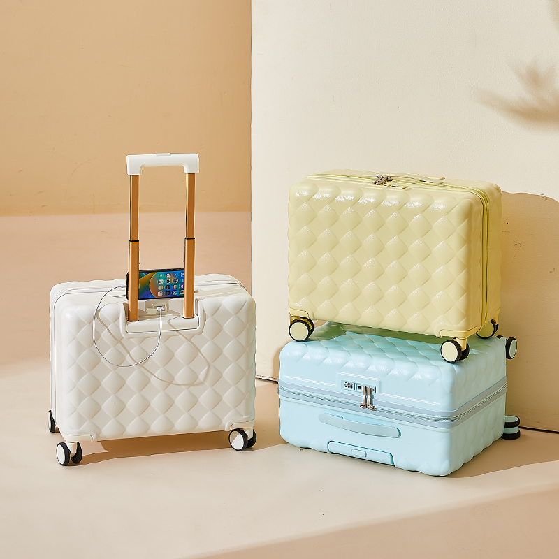新款高颜值20寸登机箱女静音万向轮拉杆箱男USB可充电拉链旅行箱