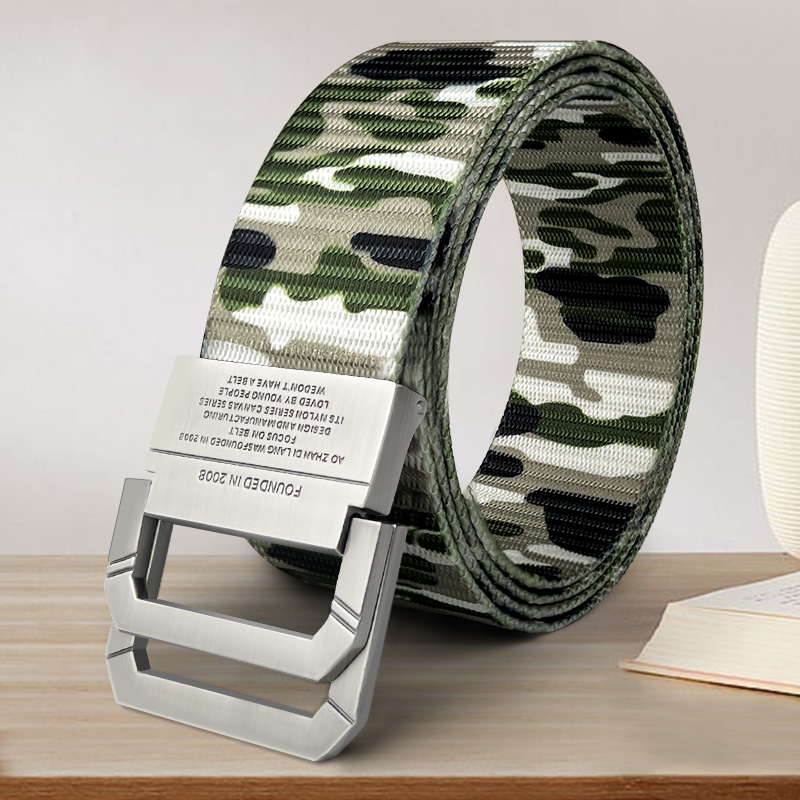 男编织腰带双环扣休闲裤腰带学生运动时尚百搭裤带潮男士裤腰带