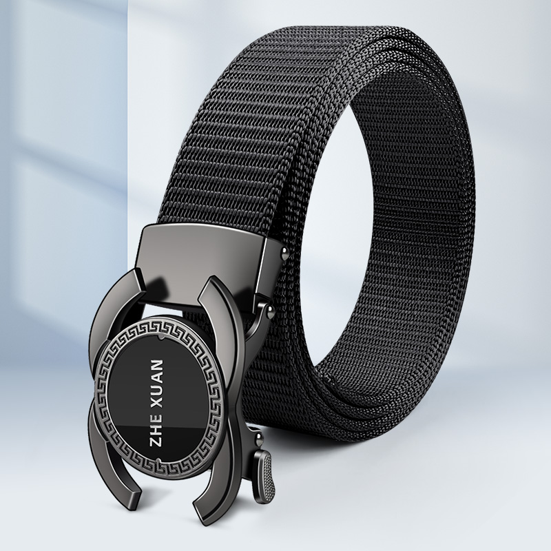 男款合金自动扣编织腰带学生军训潮流百搭裤腰带牛仔裤男士皮带