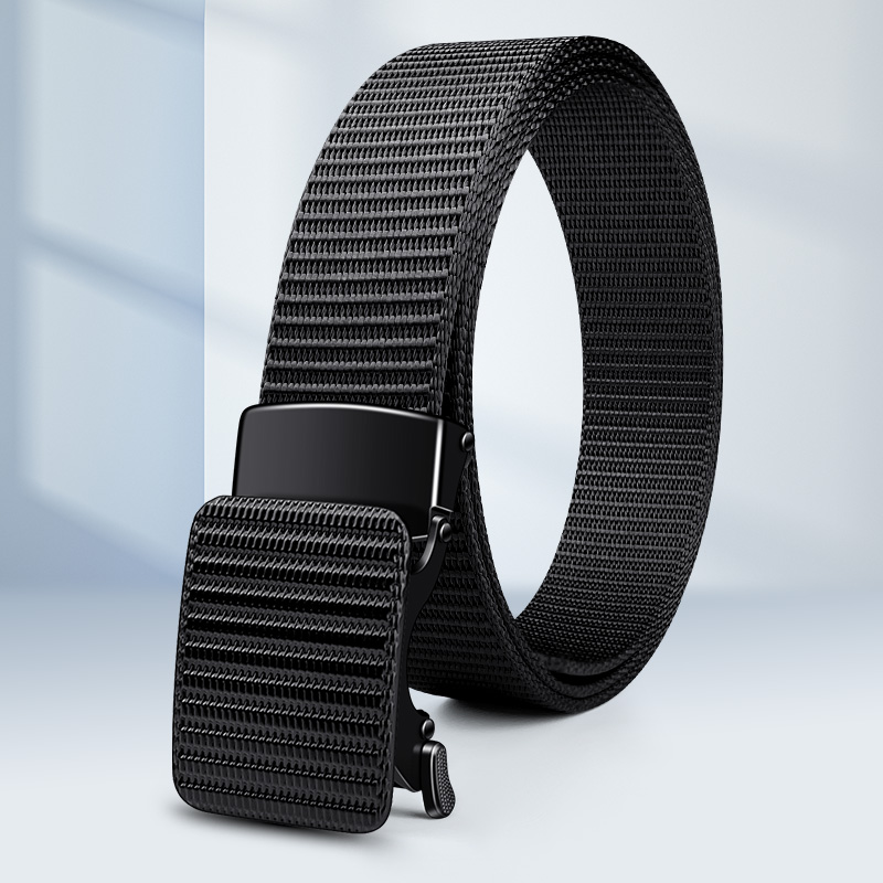 男士自动扣腰带可裁剪潮流军训皮带男生编织百搭西裤牛仔裤带时尚