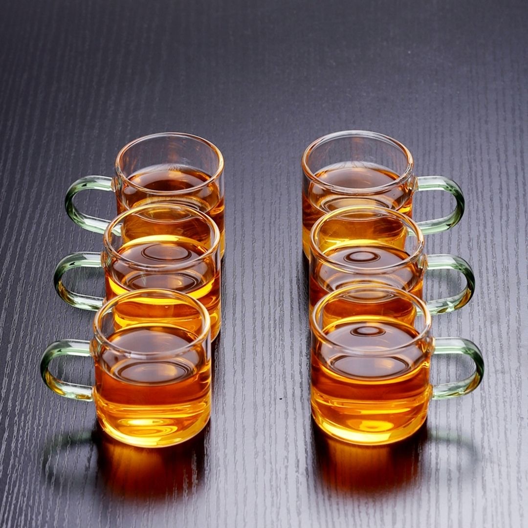 尚和堂 中式单色品茗 花茶杯精致玲珑马克杯子高硼硅玻璃茶杯耐热