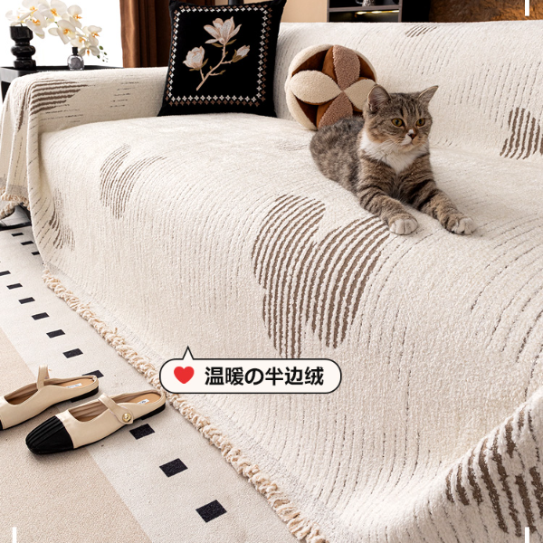 雪尼尔沙发巾一整张全盖2024流行新款四季通用防滑高端防猫抓盖布