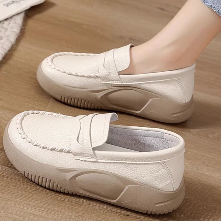 厚底护士鞋女软底不累脚防臭透气2023秋季新款孕妇防滑上班豆豆鞋