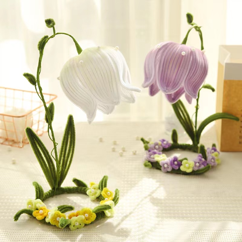 铃兰花灯扭扭棒花自制手工编织diy材料包生日礼物摆件装饰小夜灯