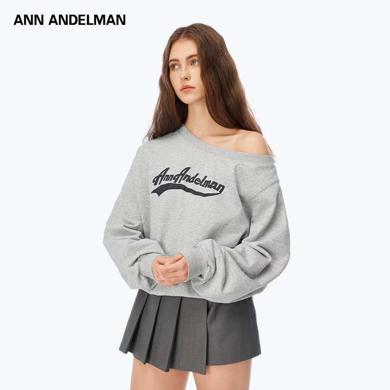 ANN ANDELMAN 25秋冬【商场同款新品】基础百搭长袖斜领单肩卫衣