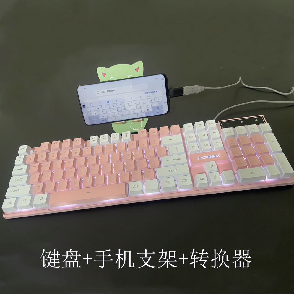 平板IPAD有线键盘苹果华为OPPO小米VIVO手机发光电脑笔记本打字用