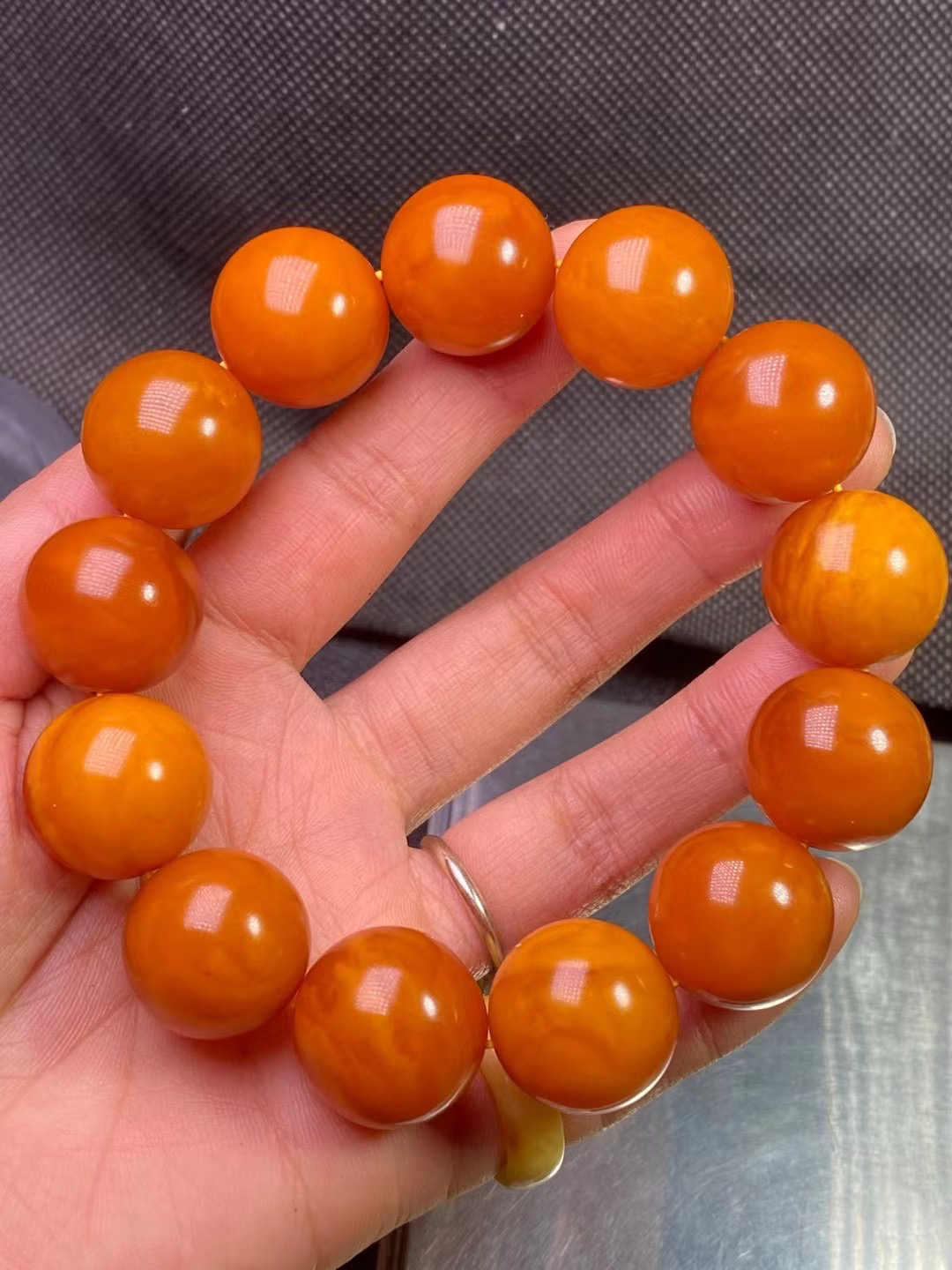 精品纯天然琥珀蜜蜡手串19.1mm蜜蜡