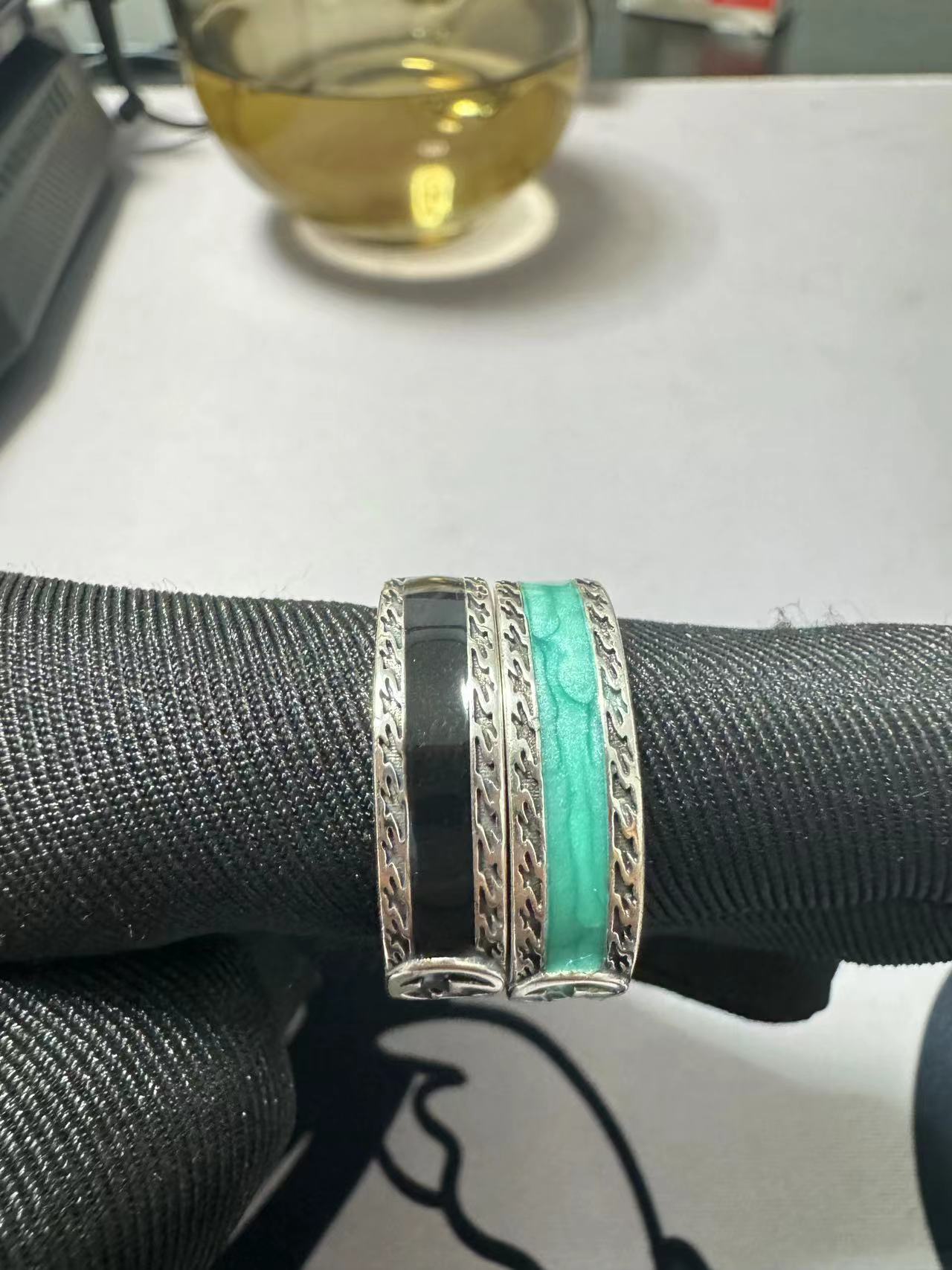 925银戒指 G家珐琅戒指 情侣个性时尚百搭指环