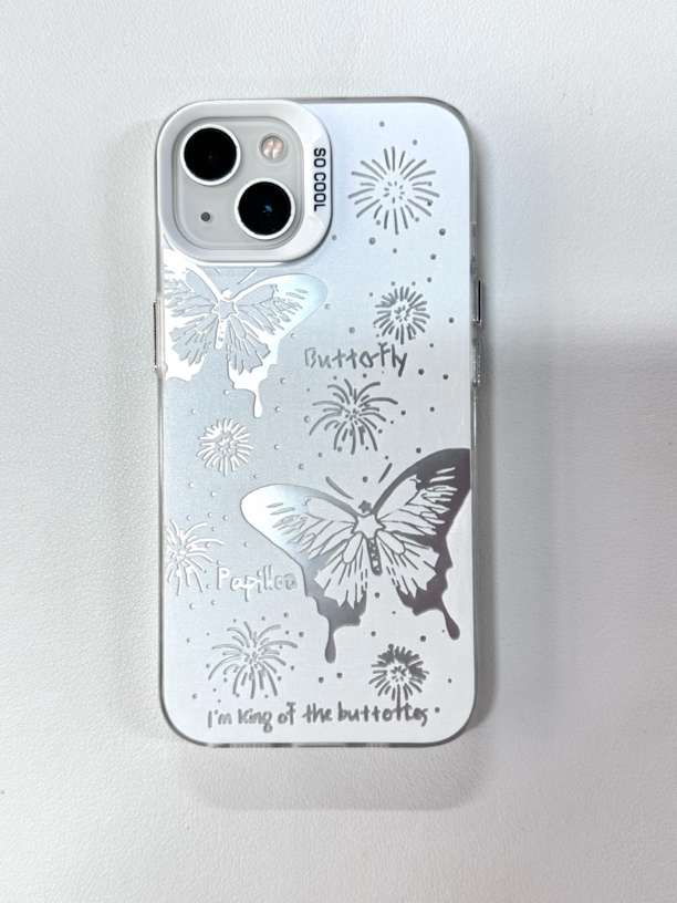 镂空蝴蝶设计苹果iPhone13手机壳秋冬款