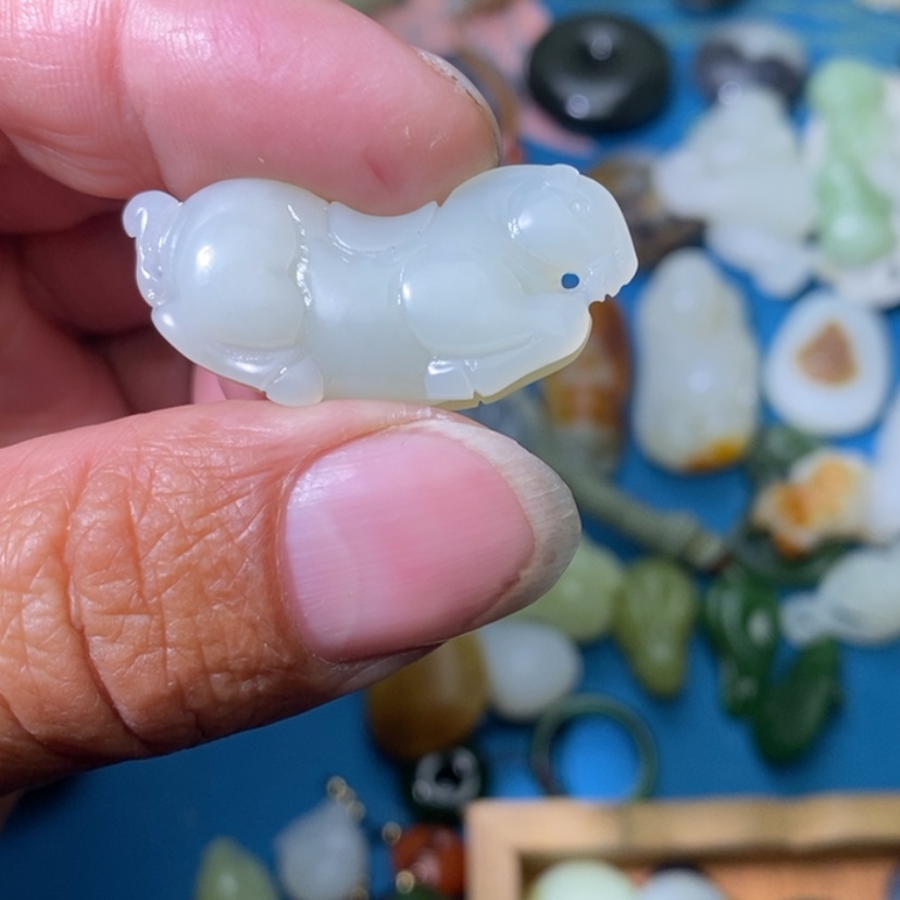 【闪购商品】和田玉（翠青玉）把件未镶嵌秋****子