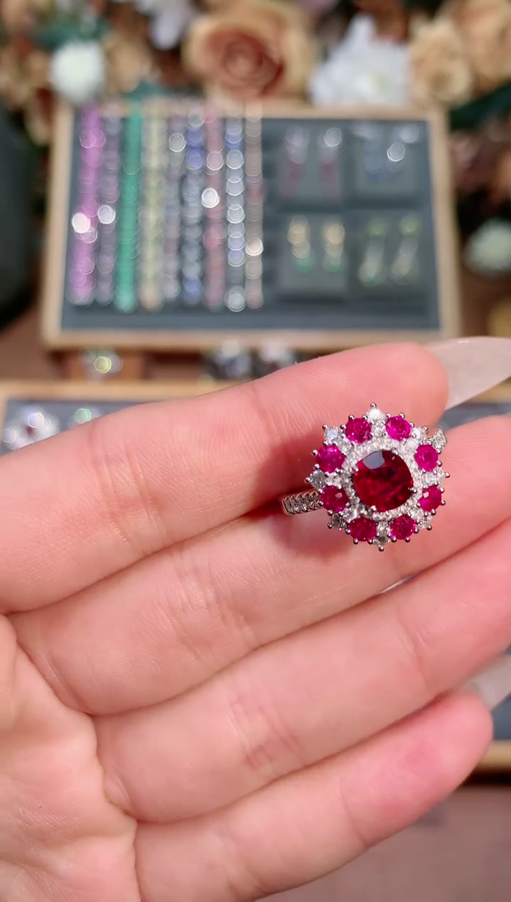 【闪购商品】红宝石戒指18K金镶嵌0.81ct/天然宝石/七天无理由