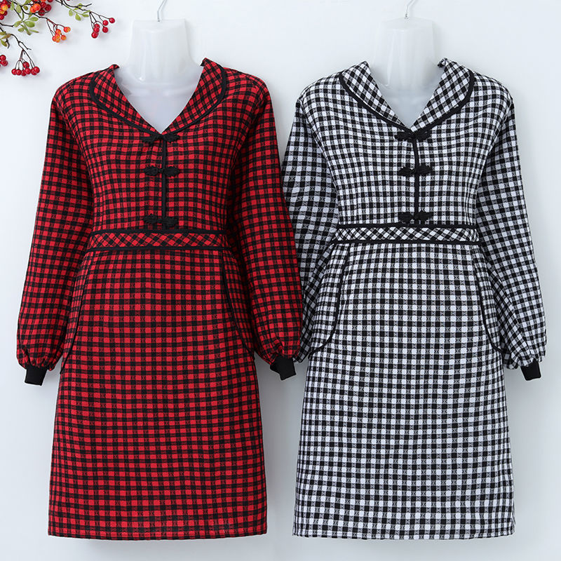 时尚洋气围裙女厨房家用干活做饭防污长袖棉布罩衣工作服新款上班