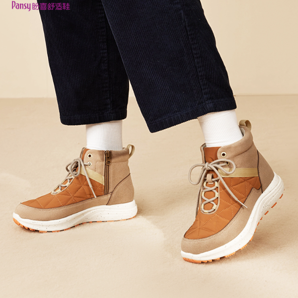 【pansy】盼喜日本冬季厚底雪地鞋防滑保暖加绒雪地靴超轻舒适鞋