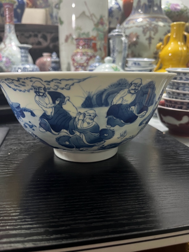 陶瓷青花碗万事如意