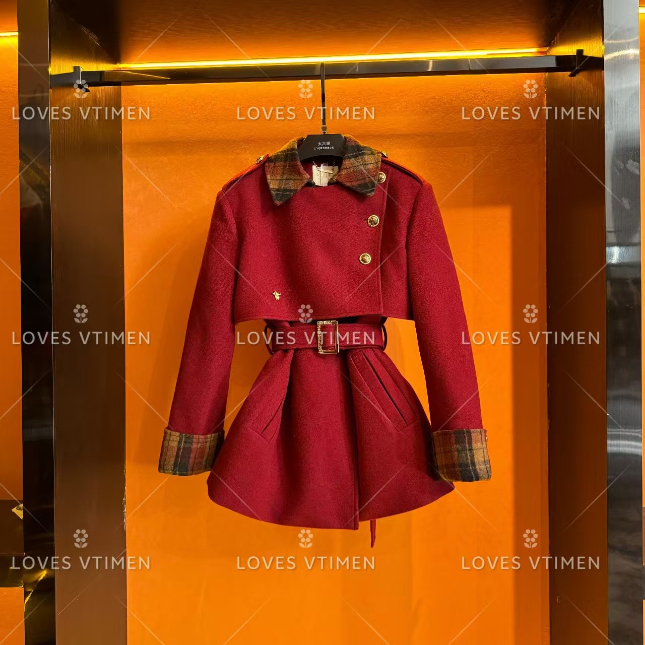 白鸭绒羊毛假两件高级感显瘦收腰羽绒服LOVES-A1325