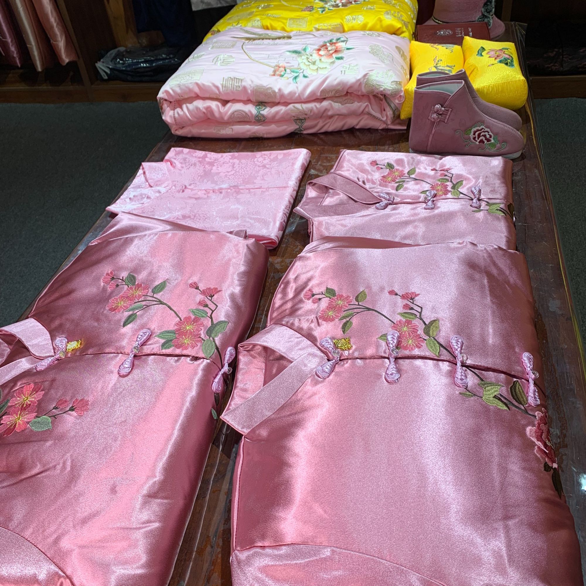 女士粉色套装双层七件套