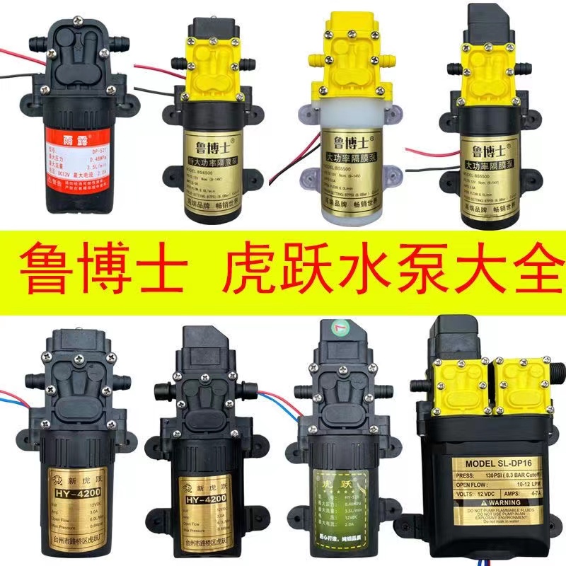 电动喷雾器水泵12V农用喷雾器配件小型隔膜泵打药机高压大功率泵
