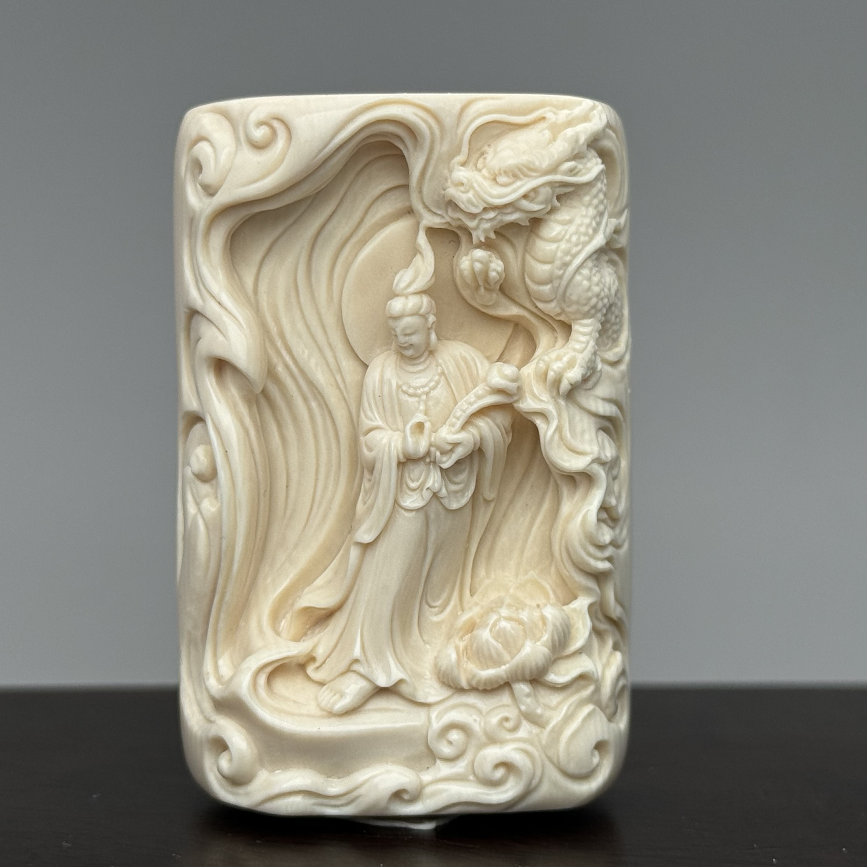 DEZHI/德志【普贤】吊坠立体大师工双面精工雕刻猛犸牙DZ164