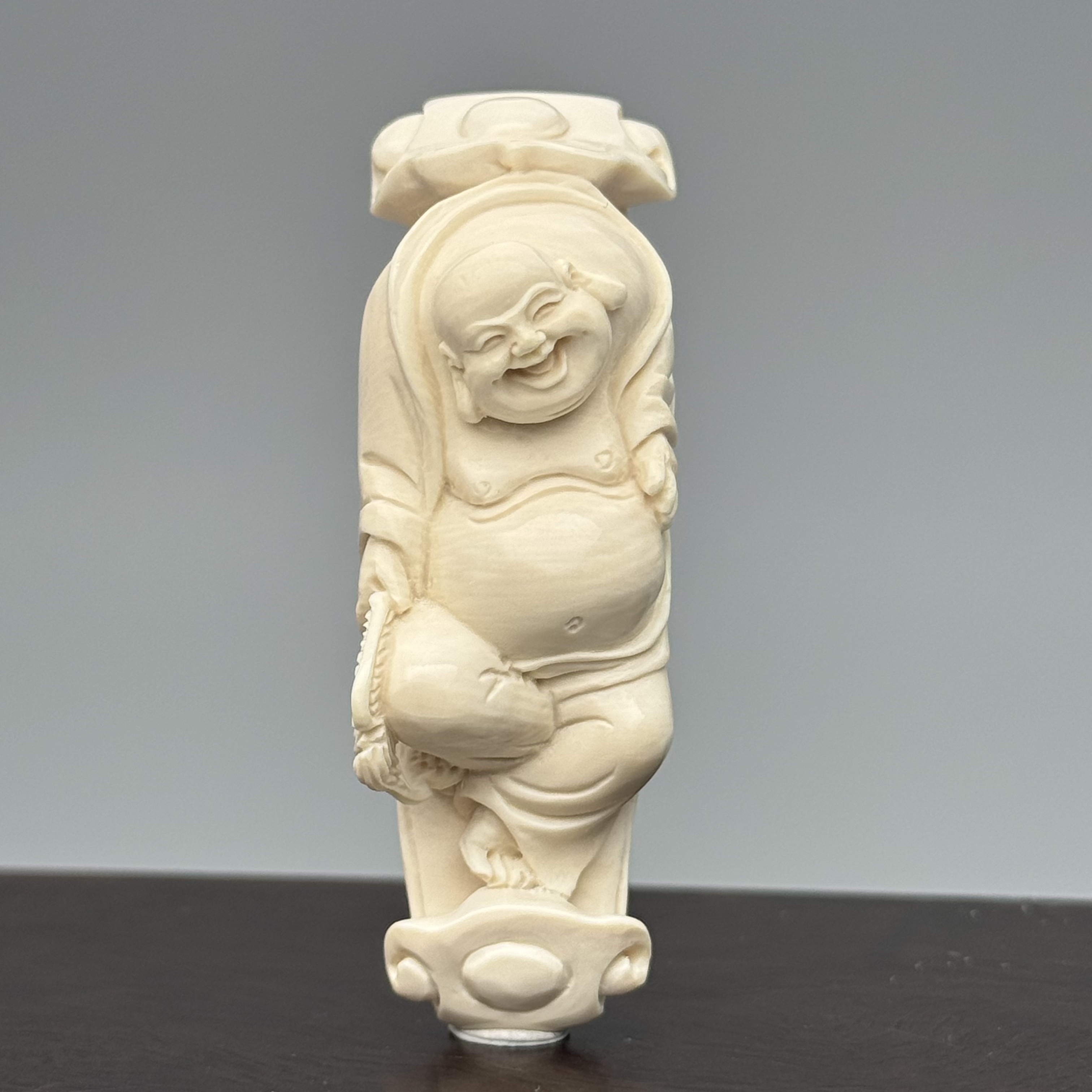 DEZHI/德志61*22*20mm如意弥勒17.6g猛犸牙吊坠Y122