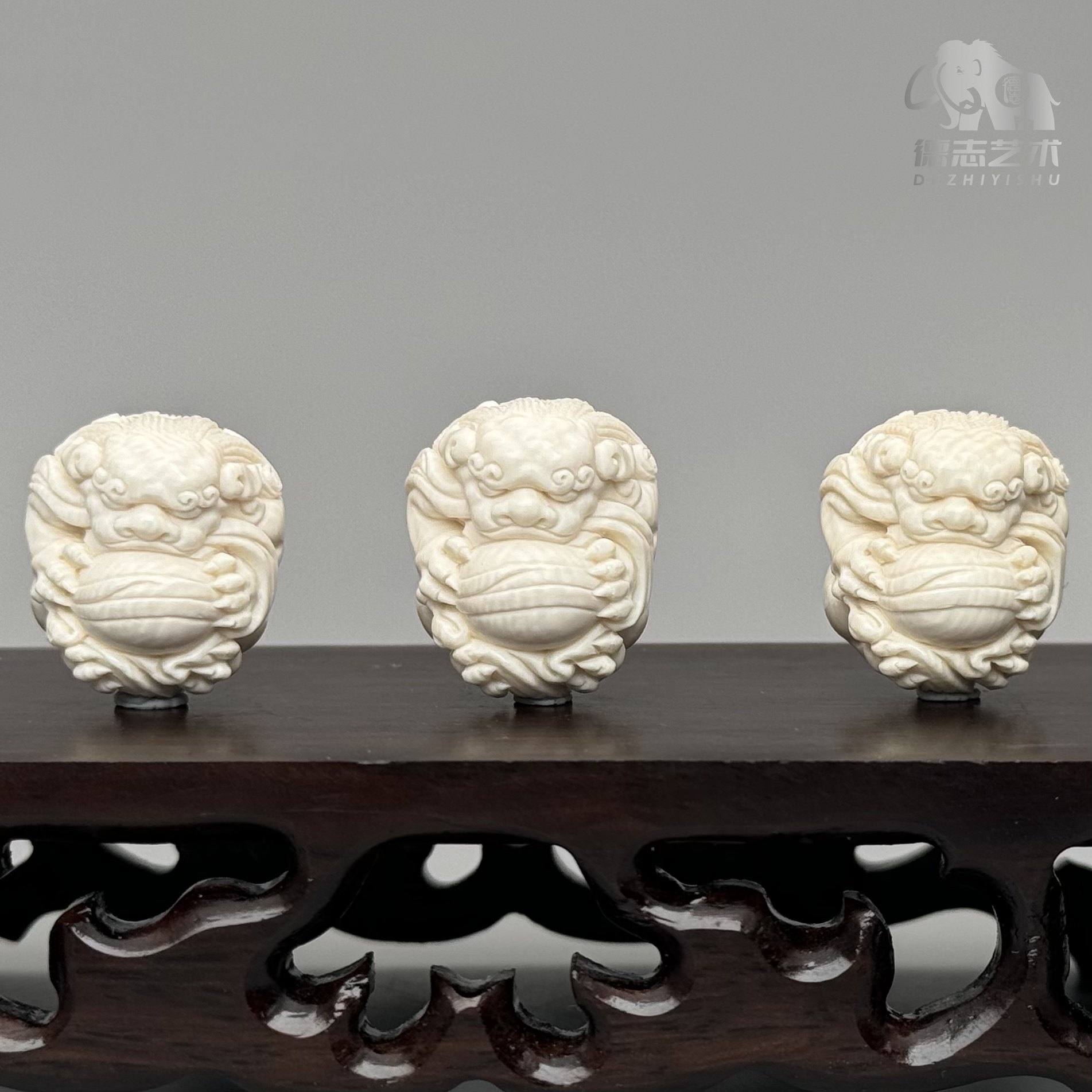 DEZHI/德志【事事如意】22x20mm狮子猛犸牙配饰背云多样性