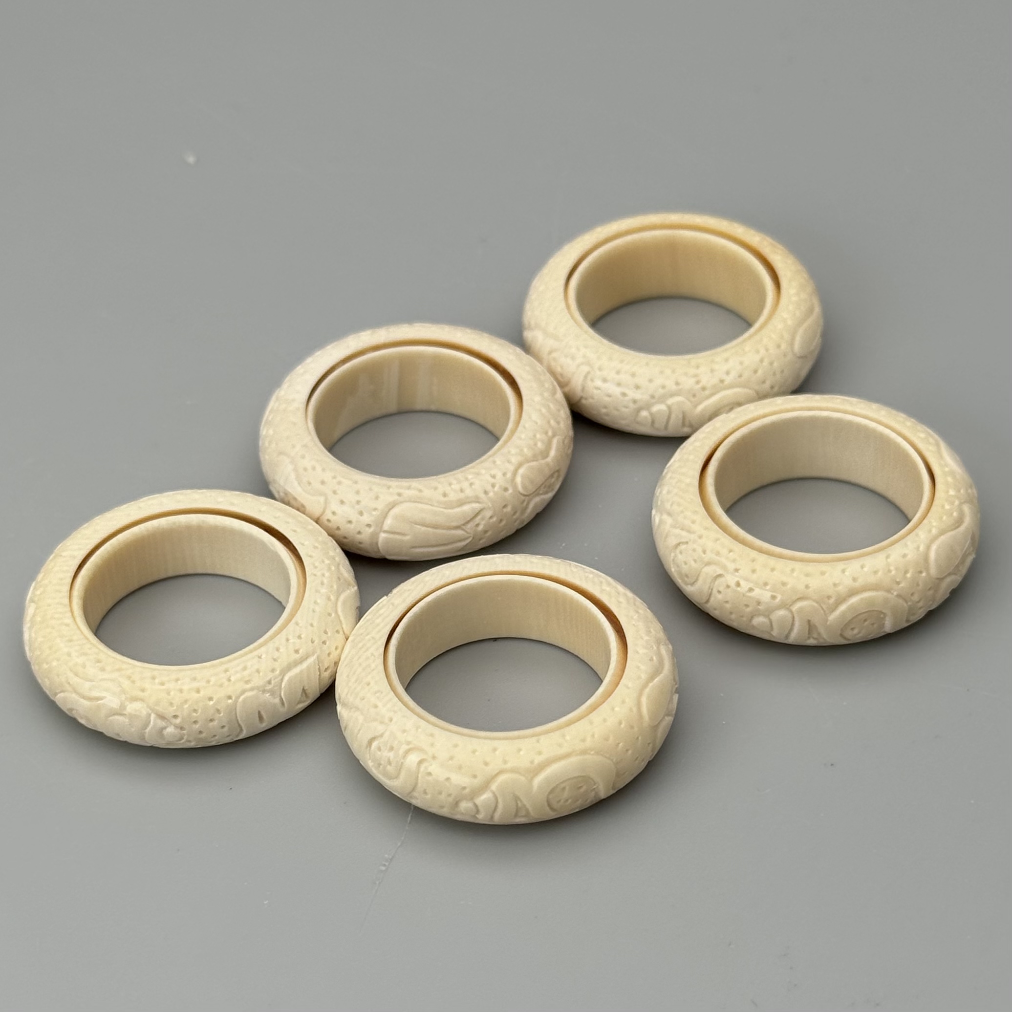 DEZHI/德志内径15+鬼工跑环25x7mm吊坠天然猛犸牙PH4