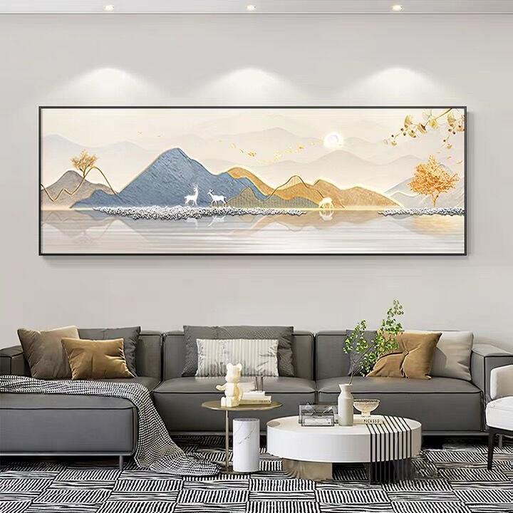 【春山如画】纯手绘油画现代简约客厅肌理画沙发背景墙装饰床头画